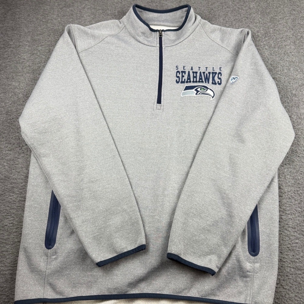 Hands‎ High Seattle Seahawks Men's XL Quarter Zip Pullover Gray Sweatshirt NFL